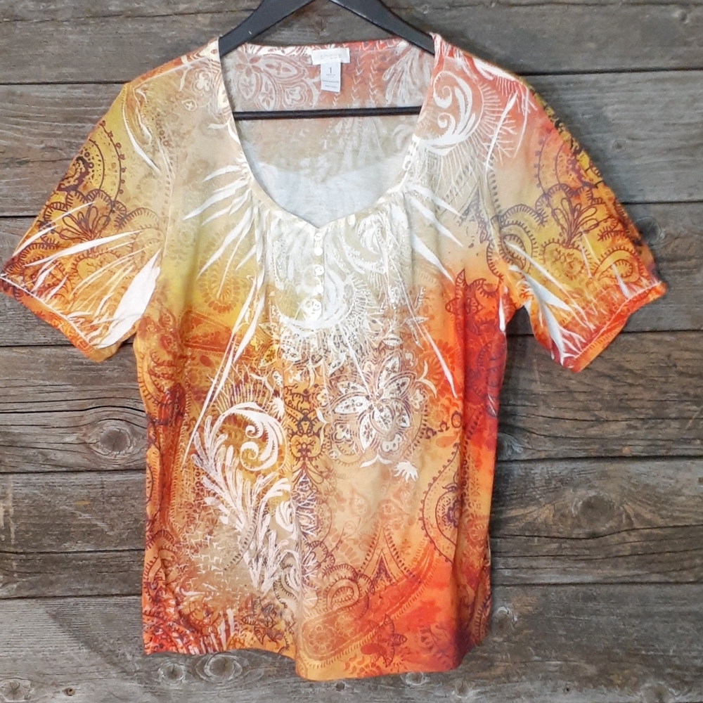 Chico's size 1 Medium short sleeve top